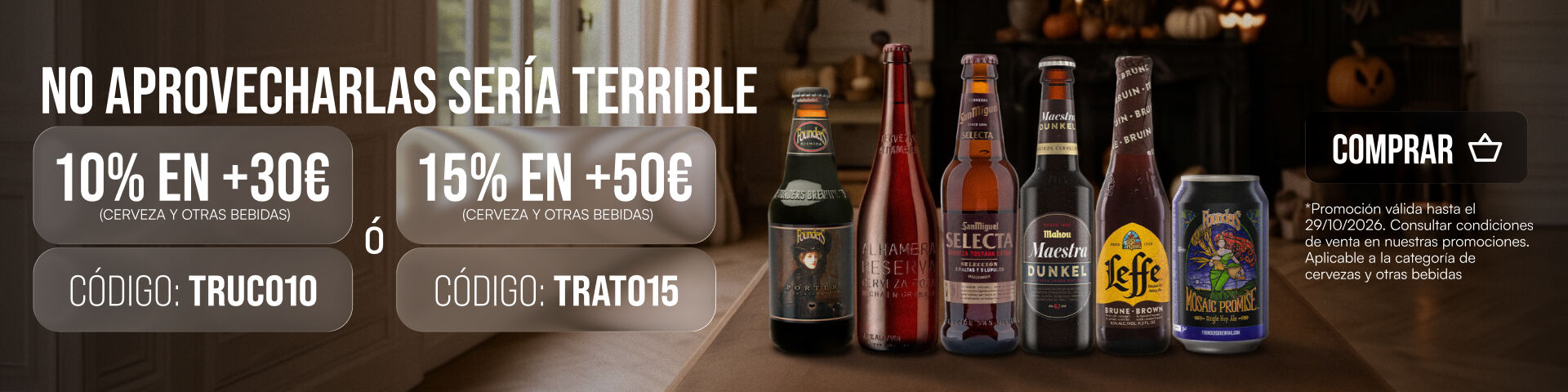 Elige tu descuento favorito para Halloween y disfruta de hasta un 15% de descuento